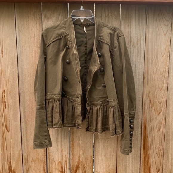 Free People military jacket romantic army green - Picture 2 of 9